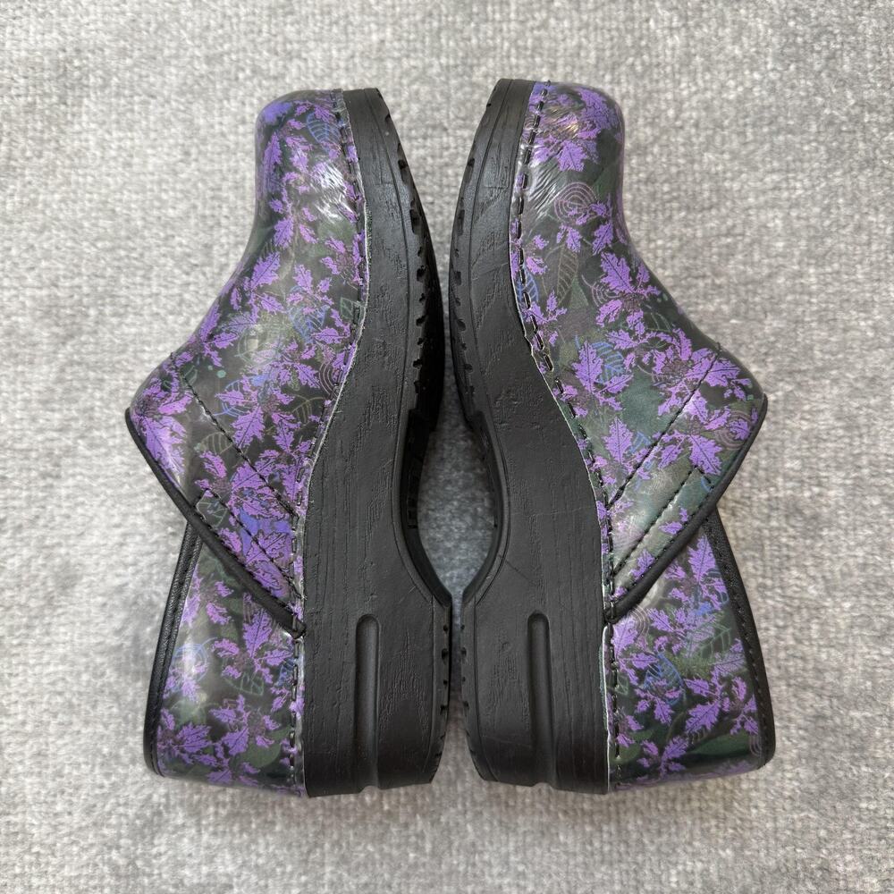 Sanita Clogs Shoes Womens Size 36 Purple Floral Danish Nursing Comfort Workwear - Picture 8 of 13